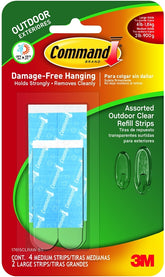 Command 17615CLRAW-ES Refill Strip, 1/32 in Thick, Clear, 4 lb